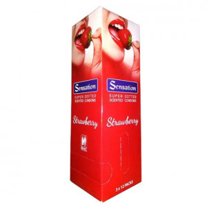 Sensation Super Dotted Condom-Strawberry