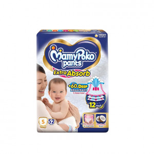 MamyPoko Pants Baby Diaper Extra Absorb Size S 52 (4-8Kg)