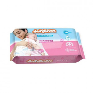 Supermom Mild Baby Wipes - 20 Pcs