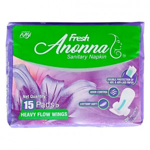 Fresh Anonna Sanitary Napkin Heavy flow Wings 15 pads